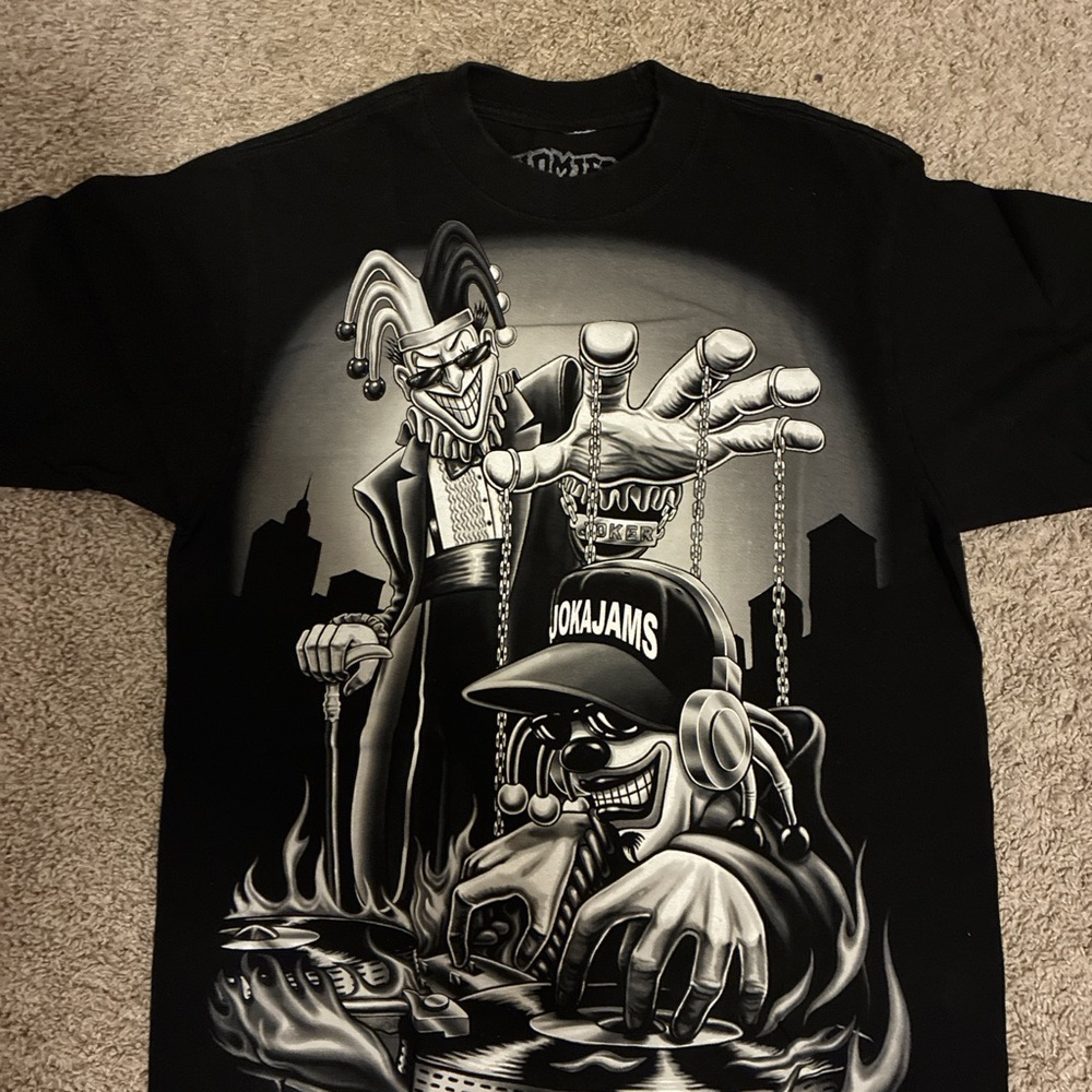 Black and Gray Short Sleeve Tees with Artistic Prints